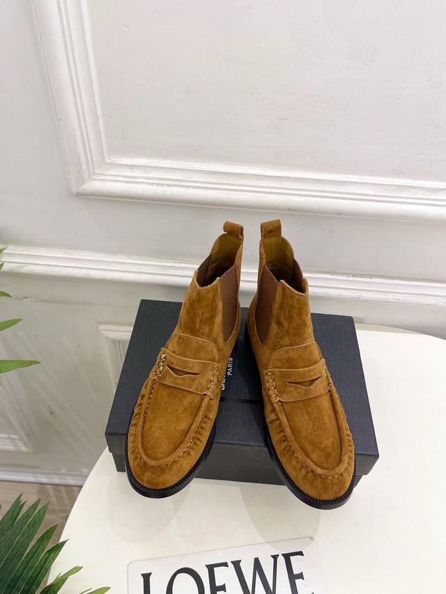 Sain*Laurent 圣罗兰 2025秋冬新品 Le Loafer褶皱乐福切尔西短靴上新 Bs顶级版Ysl超美的一款 以全新的诠释方式首发！极简主义风格 设