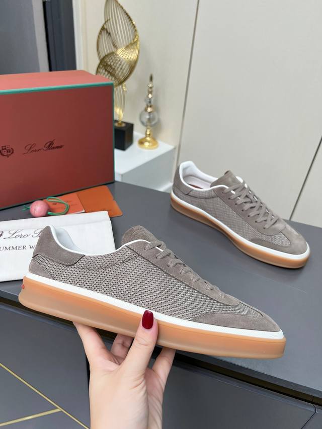 代购级，高版本 意大利 Loro piana 诺悠翩雅Tennis Walk系列 Lp情侣款德训鞋 休闲 运动鞋 板鞋 原版购入开发 做货 这款新款绒面革网球鞋