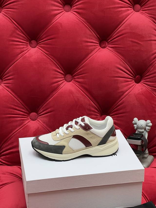 独家实拍 顶级版本 25Sscelin*思琳春夏秀款运动鞋 Runner Cr-03运动鞋 鞋舌和鞋后帮饰有Celine标志运动鞋 侧面凹印Cr-03字样鞋后帮