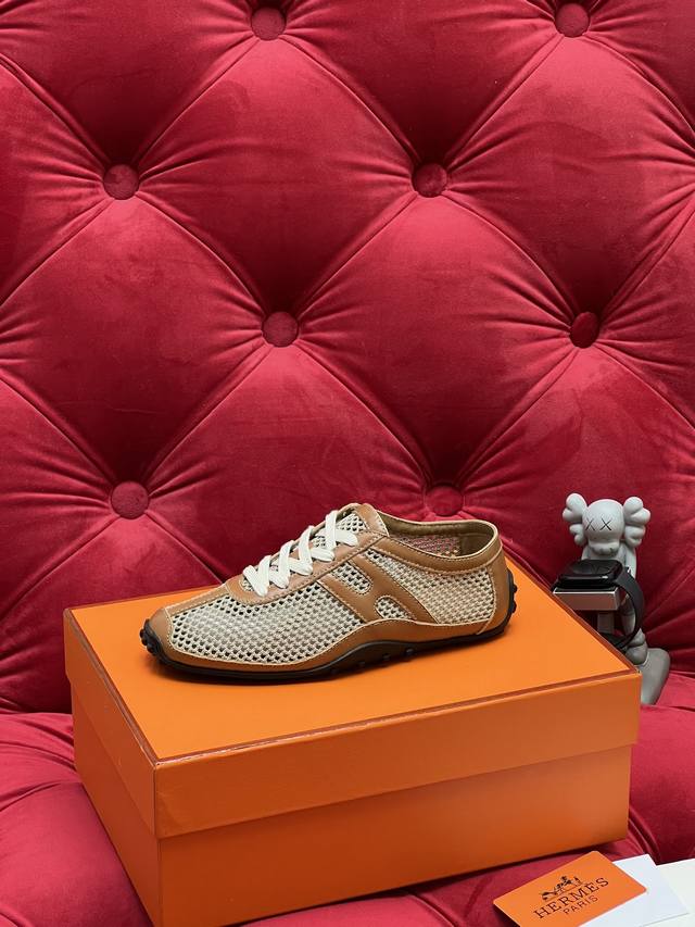 独家实拍 顶级版本 Hermes爱马仕H家 25Ss新款网面 玛丽珍 休闲鞋 丑鞋的时髦 上脚真心不丑 穿上就是时髦人儿 脚感非常舒服又轻便 经典运动风格 网面