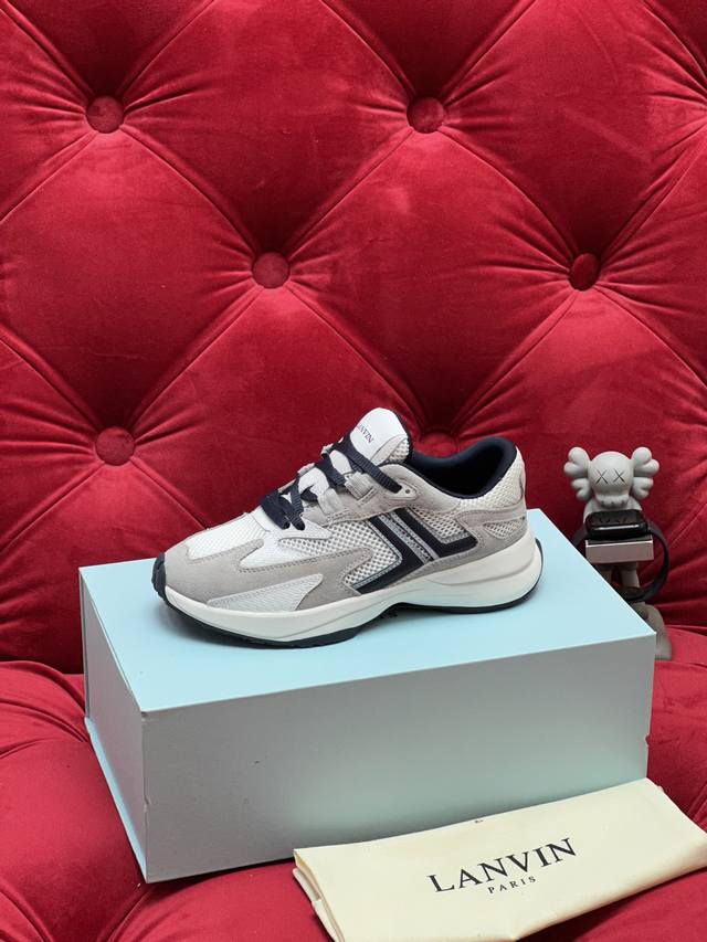 独家实拍 顶级版本 25Ss浪凡Lanvin新款情侣款休闲拼接运动鞋 原版复刻 做工精细 百搭好款 上脚好看舒适 情侣款 Size：35-45码