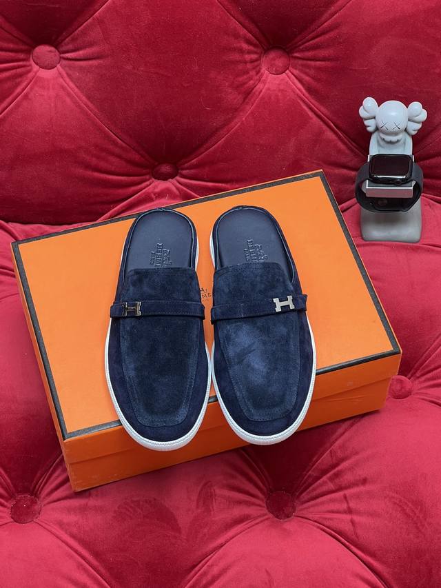 女 男 独家实拍 高版本 Herme*26Ss秋冬新款乐福鞋，英伦复古设计 经典耐看 原版倒模楦型 极致1:1形体 多色选择！精美包装 面料：牛反绒 小牛皮 内