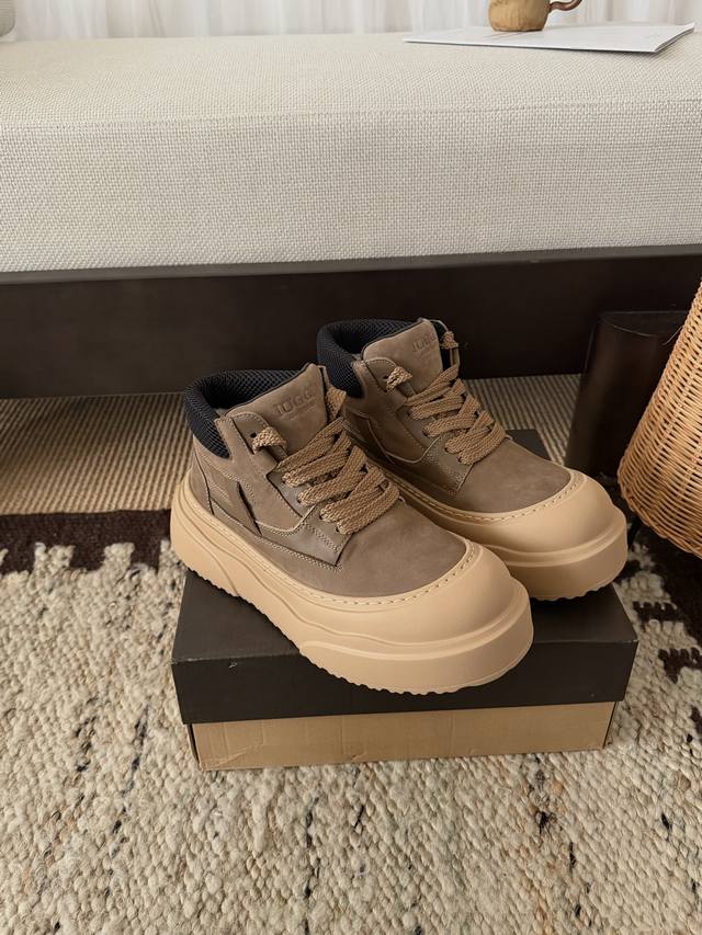 工装高帮系带男鞋 颜色特别高的一款男鞋！ 头层磨砂牛皮 配色非常高级 内里真羊毛 秋冬这把Air直接拿捏 Size：39 44