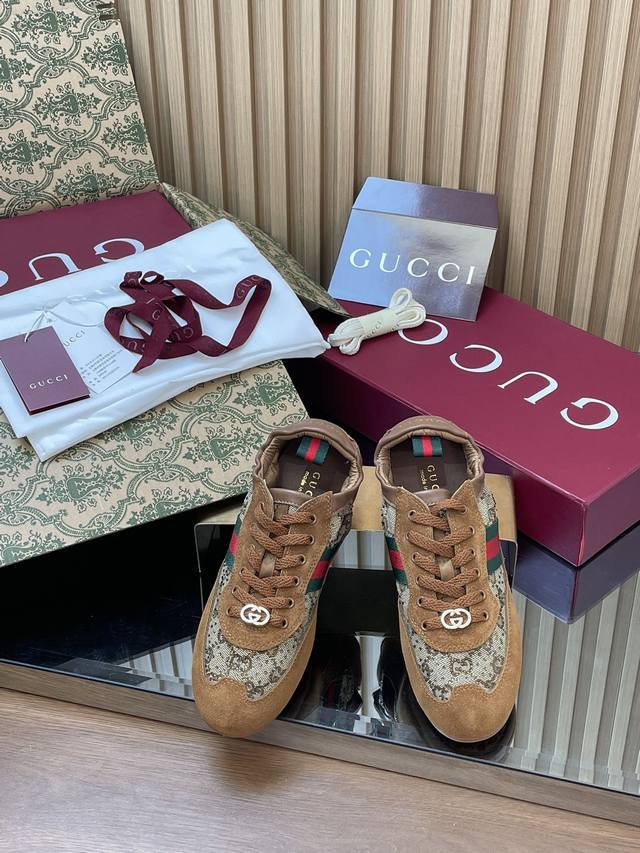 女款 25秋冬Gucci 古奇Shift系列松紧弹性后跟G G水晶女鞋绿红绿织带德训鞋芭蕾舞运动鞋时尚休闲鞋复古百搭旅游鞋顶级代购级别 Gucci Shift系