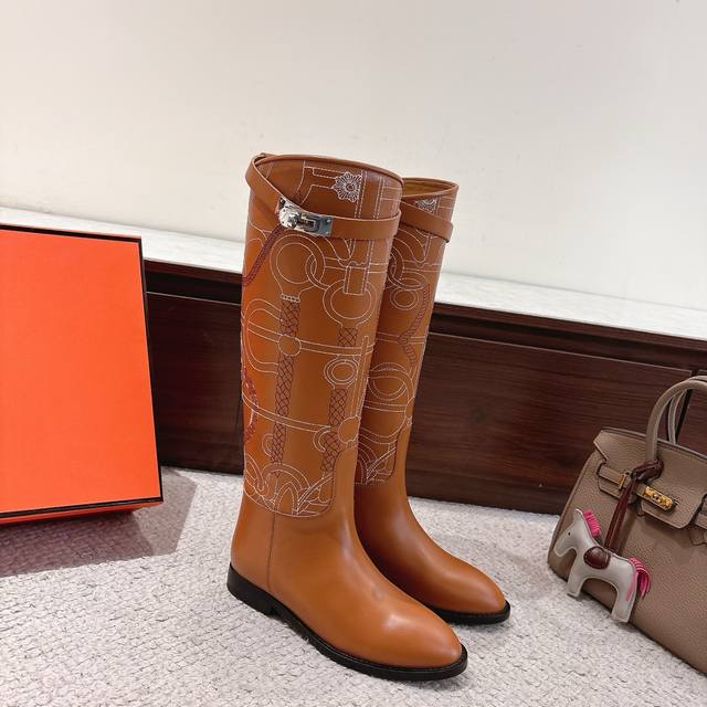 电绣版面出厂价p Hermes 爱马仕 Jumping 长靴系列 时尚又百搭 经典战靴超级舒服 每个细节都做到极致 原版Swift小牛皮 麂皮 原版1:1独家私