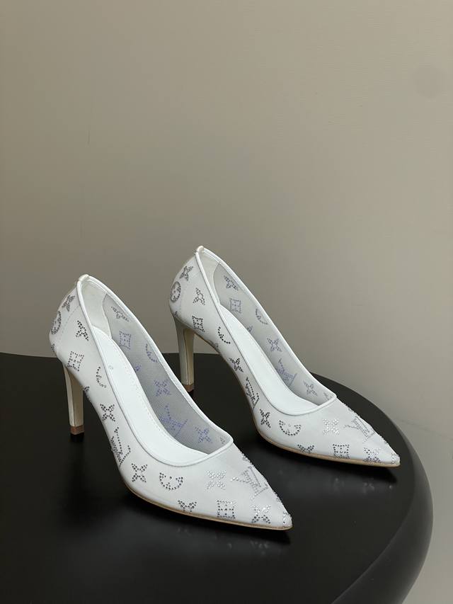 25Ss夏季新款 Louis Vuitton 路易威登 Lv Gala 高跟鞋网纱钻面仙女鞋网面烫钻平底单鞋Bing...Bling...网纱水晶钻 本款 Ga