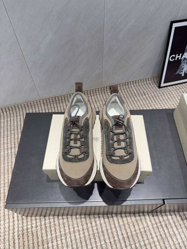 出厂：女 男 独家顶级版本 Brunellocucinelli 2025 Vs 新款运动休闲系列 Brunellocucinelli休闲运动鞋 原版定制 穿着它