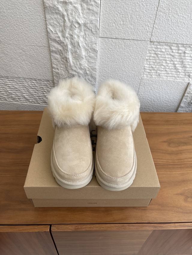 顶级版本: 莞货 Ugg 2025 秋季新款 Classic Novelty系列 Classic Ultra Mini Chalet经典超短靴 长毛款 Ugg这