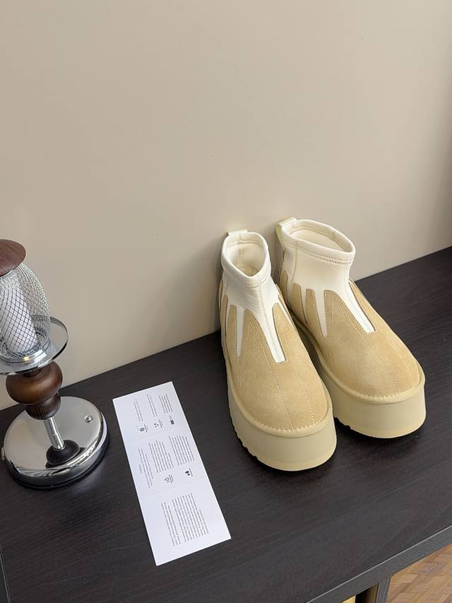 新款太阳花迪普鞋！ Ugg Mini Dipper 迪普女子秋冬栗色经典短筒厚底**雪地靴 颜色：栗色、芥菜籽 尺码：35-40