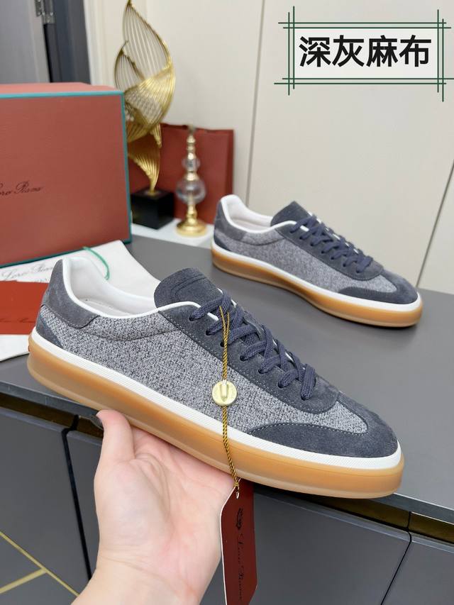 代购级，高版本 意大利 Loro piana 诺悠翩雅Tennis Walk系列 Lp情侣款德训鞋 休闲 运动鞋 板鞋 原版购入开发 做货 这款新款绒面革网球鞋