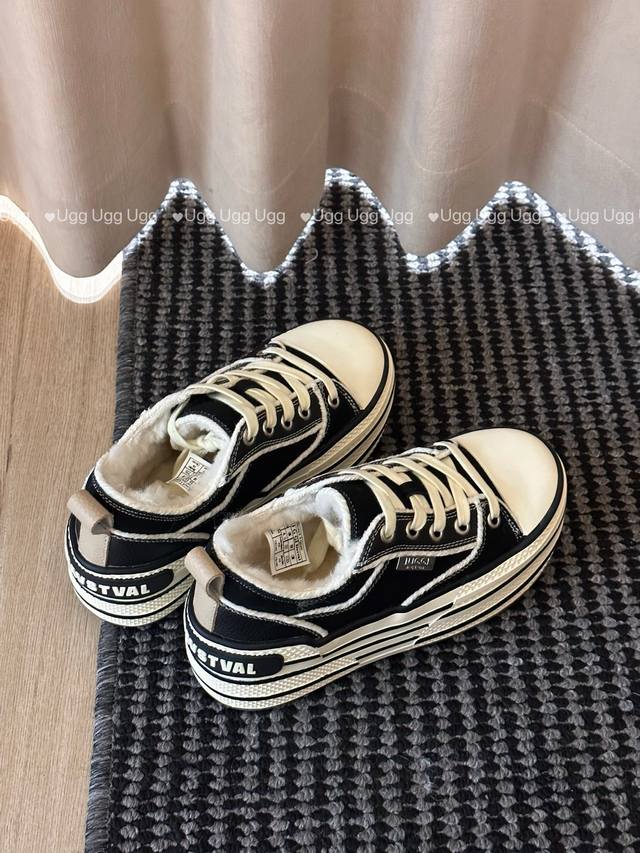 厚底解构风板鞋 羊毛内里的厚底款 保暖又舒适 无痛增高7Cm Size：35 40