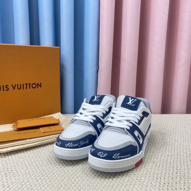 新款 顶级版本 Lv～Trainer路易威登 By Virgin Abloh最好看的运动鞋，驴牌力推新品， 官网限定款复古篮球运动鞋！ 高帮低帮均花血本购入原版