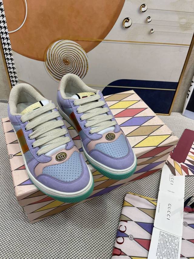 Gucci 代购版本 Nfc带扫码芯片 高品质系列做旧小脏鞋-年爆款来袭！ 十转九卖必上款 新色加推-市场终极版本！ 购原版开发 .面料 材质 大底 细节任意对