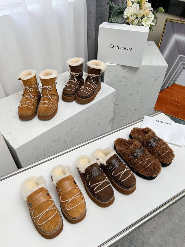 Orinous 出厂价p 独家爆款 冬天必入手的一款颜值与实力并存的毛毛靴，防寒保暖，颜值在线，羊猄皮面料贴全羊毛内里，羊毛鞋垫 给你冬日温暖原版开模旧金属铃铛