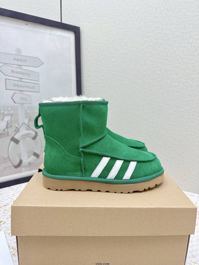 出厂 高版本 Ugg Nike耐克联名~限量版雪地靴系列 联名厚底雪地靴 限量款系列，一款不会撞衫的雪地靴、简约的联名撞色设计轻便的大底、鞋面采用定制防水牛猄、