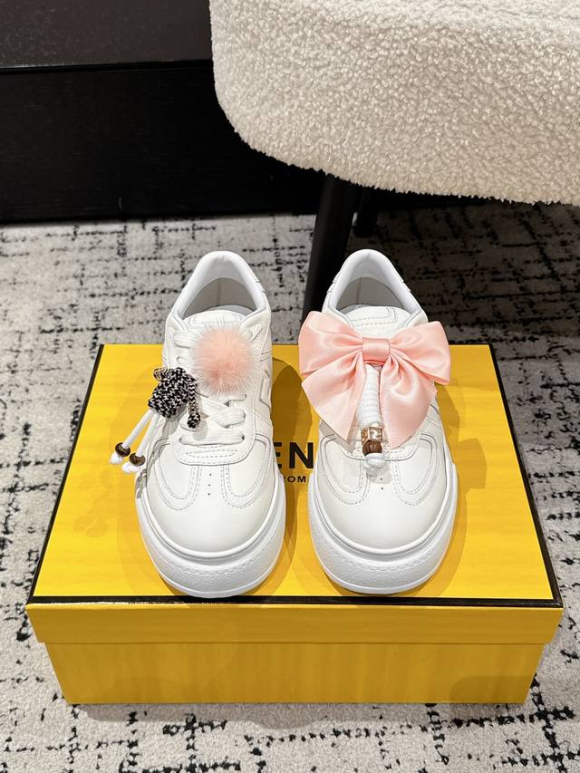 顶级版本 Fendi芬迪 25 Match platfo 饼干鞋面包鞋 吊饰 厚底圆头系带 板鞋 原版购入开发 做货 设计师Kim Jones打造的首款运动鞋F