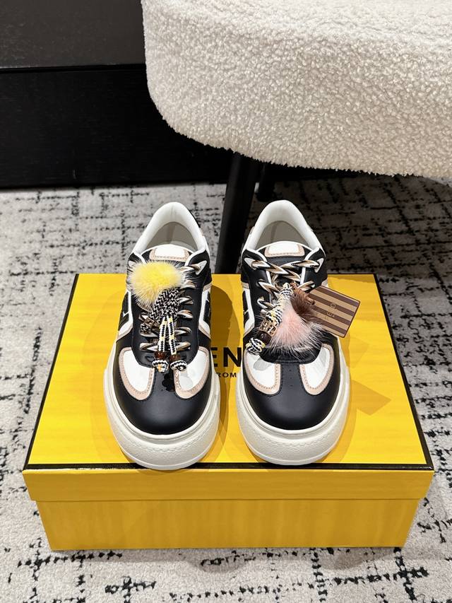 顶级版本 Fendi芬迪 25 Match platfo 饼干鞋面包鞋 吊饰 厚底圆头系带 板鞋 原版购入开发 做货 设计师Kim Jones打造的首款运动鞋F