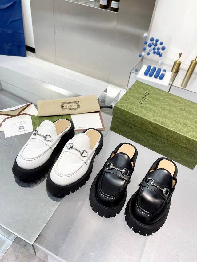 男+10 Gucci古驰 25早春新品！原版开发高版本，男女款都有开边珠托鞋品质保证始终如一 码数:女35-41# 男39-45#