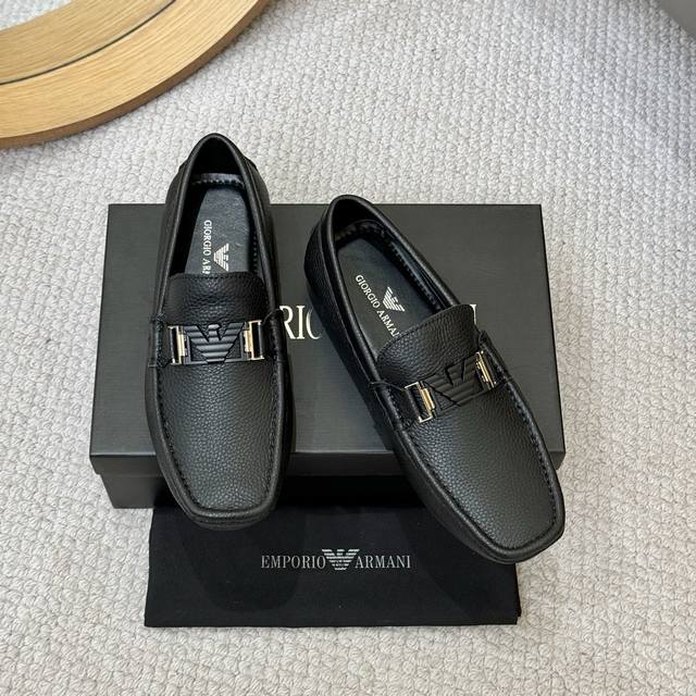 出厂价p 阿玛尼 Armani 2025新款休闲豆豆鞋、专柜一比一制作 优质做工，原单品质、进口牛皮鞋面压花羊皮内里原版橡胶大底、｛高品质看得见｝欧洲站高端大牌