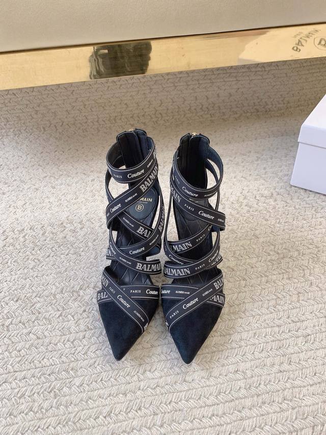 出厂价p Balmai*新款交叉带高跟凉鞋