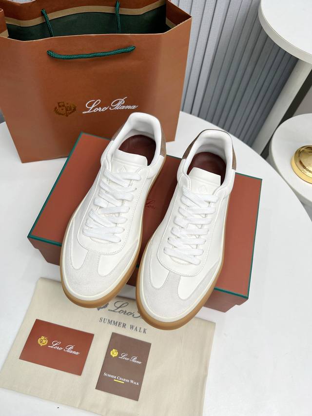 Loropiana 诺悠翩雅 2025最新情侣款休闲德训鞋 ！ 原版开模，进囗优质面料，皮质超级柔软，脚感超级好，日行两万步一点都不累脚，显瘦的鞋型+时尚百搭的