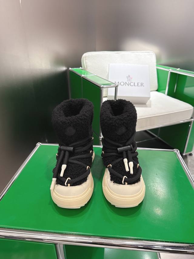 K023 Moner 2025秋冬最新款雪地靴 奢华与功能的完美融合 行走的:防水尼龙+加绒内里，-10℃也能暴走雪地 工业风美学:粗绳鞋带+撞色，机能感拉满