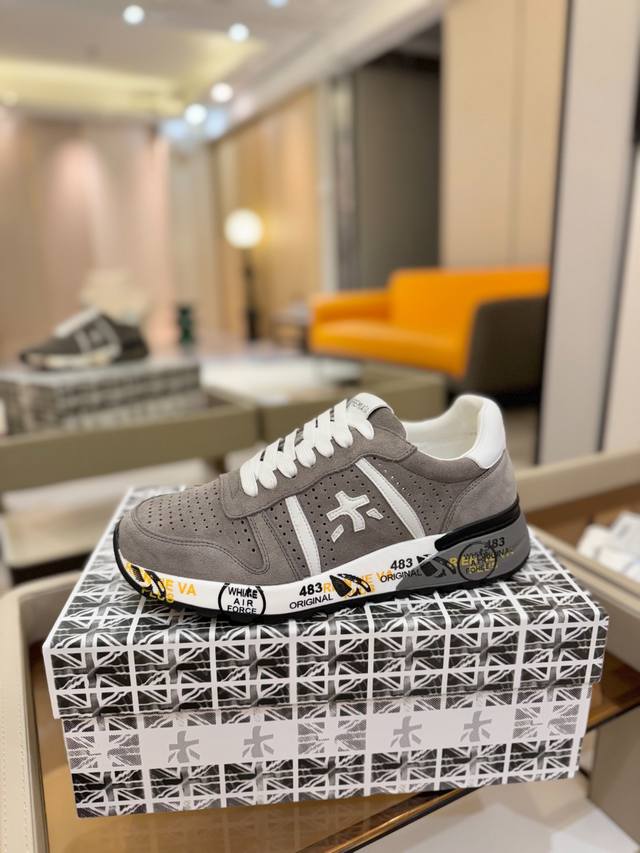 价格p： 普瑞米亚达 premiata Lander Trainers 兰诺系列米字低帮复古百搭 休闲训练运动鞋 premiata是意大利品牌。premiata