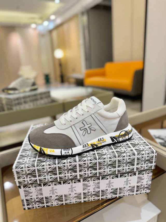 价格p： 普瑞米亚达 premiata Lander Trainers 兰诺系列米字低帮复古百搭 休闲训练运动鞋 premiata是意大利品牌。premiata