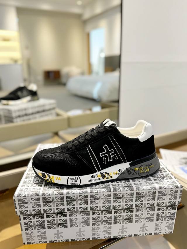 价格p： 普瑞米亚达 premiata Lander Trainers 兰诺系列米字低帮复古百搭 休闲训练运动鞋 premiata是意大利品牌。premiata