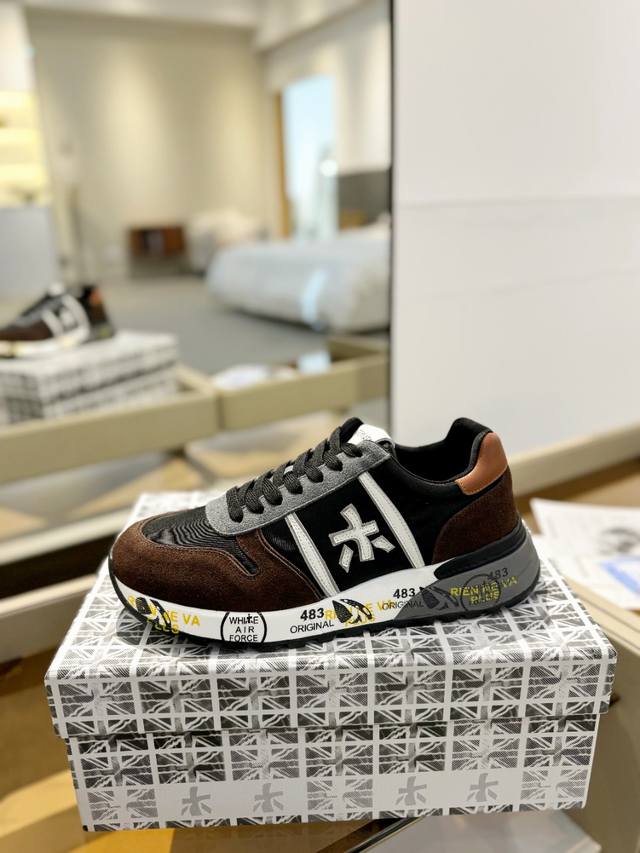 价格p： 普瑞米亚达 premiata Lander Trainers 兰诺系列米字低帮复古百搭 休闲训练运动鞋 premiata是意大利品牌。premiata