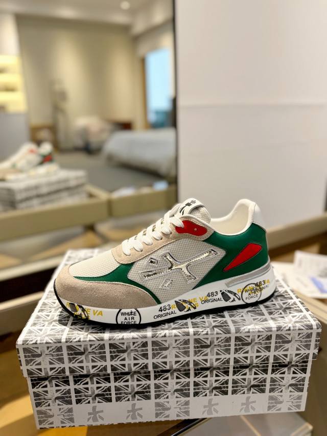 价格p： 普瑞米亚达 premiata Lander Trainers 兰诺系列米字低帮复古百搭 休闲训练运动鞋 premiata是意大利品牌。premiata