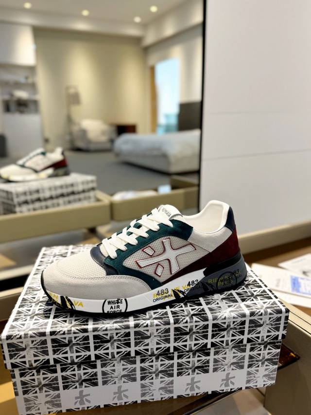 价格p： 普瑞米亚达 premiata Lander Trainers 兰诺系列米字低帮复古百搭 休闲训练运动鞋 premiata是意大利品牌。premiata