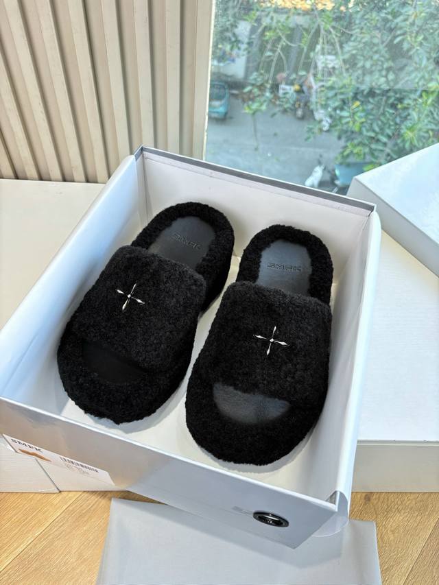 G029所见即所得Smfk十字拖鞋2025新款秋季做旧十字花厚底超轻棉鞋拖鞋新款真的一眼爱上厚底体闲鞋上脚超级舒服，近期最爱的鞋子没有之一！任何风格都能搭配炒鸡