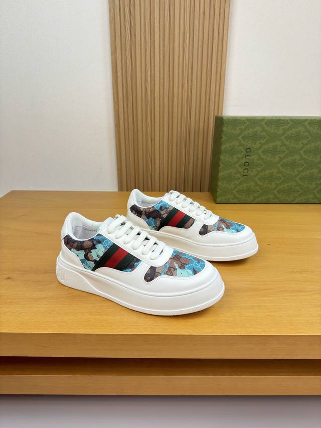 Gucci 古驰 -高端品质 原单 情侣装 休闲运动鞋 -鞋面：纳帕小牛皮、品牌图腾pvc皮料、鞋身车缝品牌织带、鞋舌.品牌Logo布标、后跟.车缝品牌塑胶模块