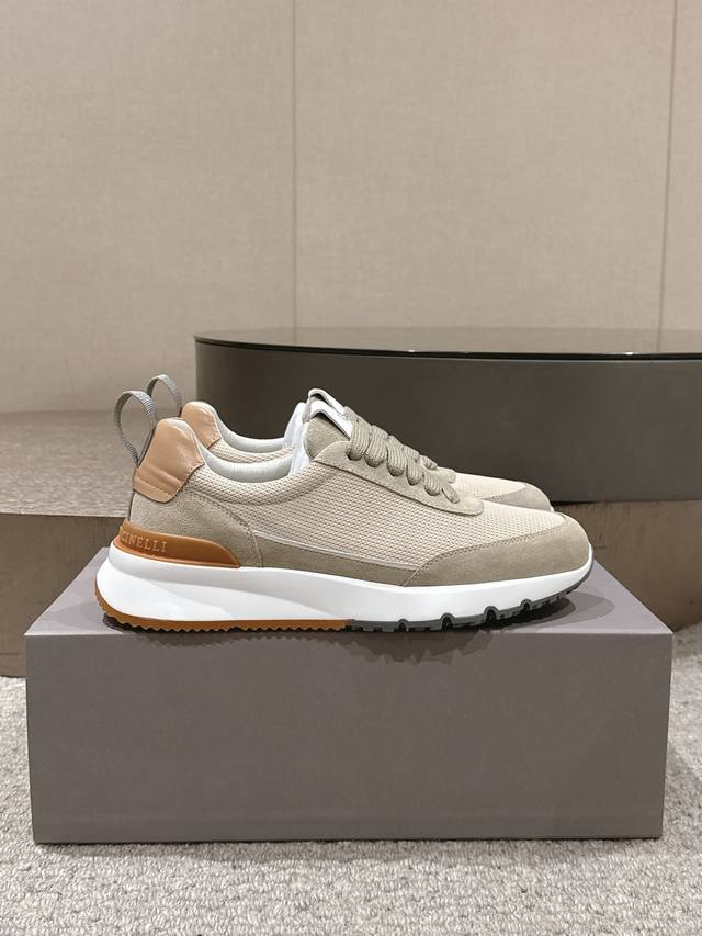 工厂p价 Brunello Cucinelli布鲁内诺库奇内利 Bc 25 最新 拼色头层牛皮 减震防滑耐磨透气 低帮 系带运动鞋 原版购入开发 做货 Brun