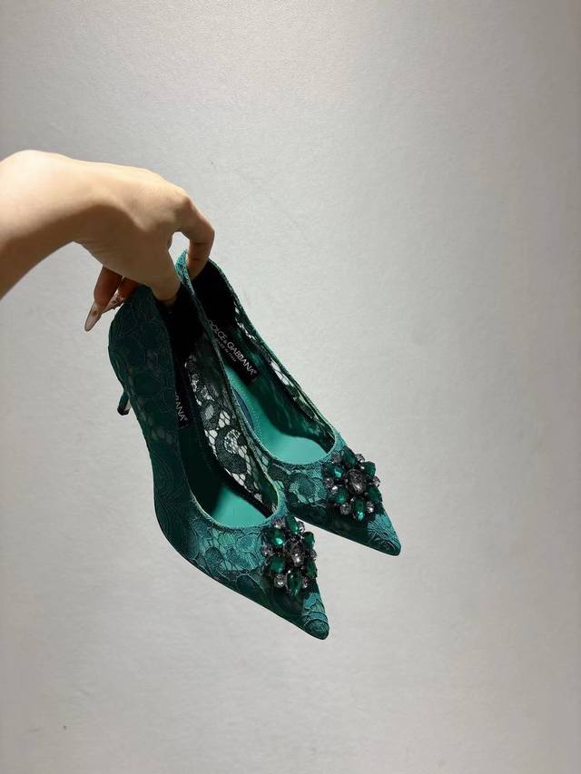 Dg新款34-42码数真皮大底，蕾丝网面羊皮内里垫脚 跟高6.5Cm 10Cm 34 35 42定制不退不换