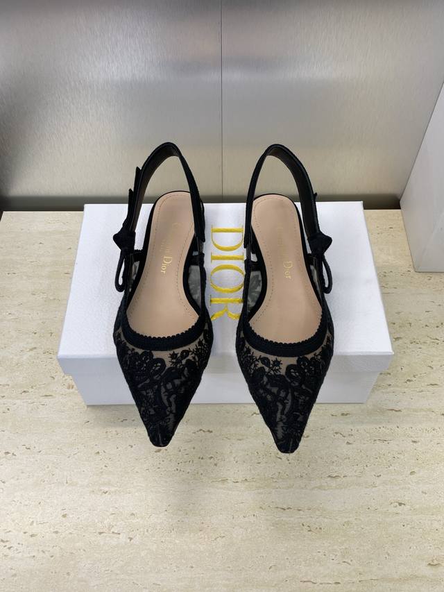 工厂p价p J‘Adior织带后空凉鞋 迪奥 Dior 2025 春夏最新色Quake Oblique 提花刺绣字母Logo高跟蝴蝶结拼色女鞋 市场顶级高端版本