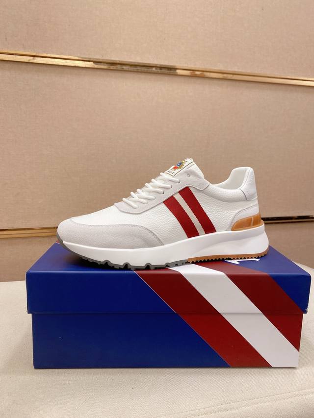 调工厂p价 巴利 时尚潮男鞋火爆上市高富帅必备单品，专柜正品同步出品独特配色，出品高端进口高档专用品牌配进口牛皮料鞋面，羊皮内里，最新研制舒适橡胶大底简单，大气