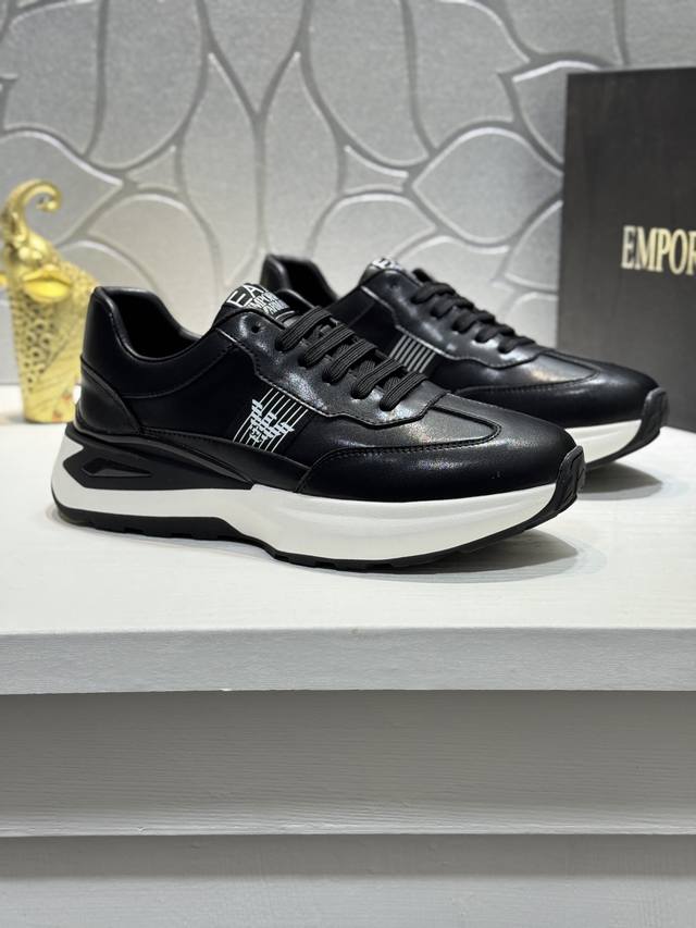 调工厂p价 实价 Armani* 阿玛尼 休闲款原版霸气Logo品牌料，鞋面釆用进口牛皮羊皮内里欧美大师独特版面设计 完美打造专柜品质耐磨大底，上脚舒适大气，型