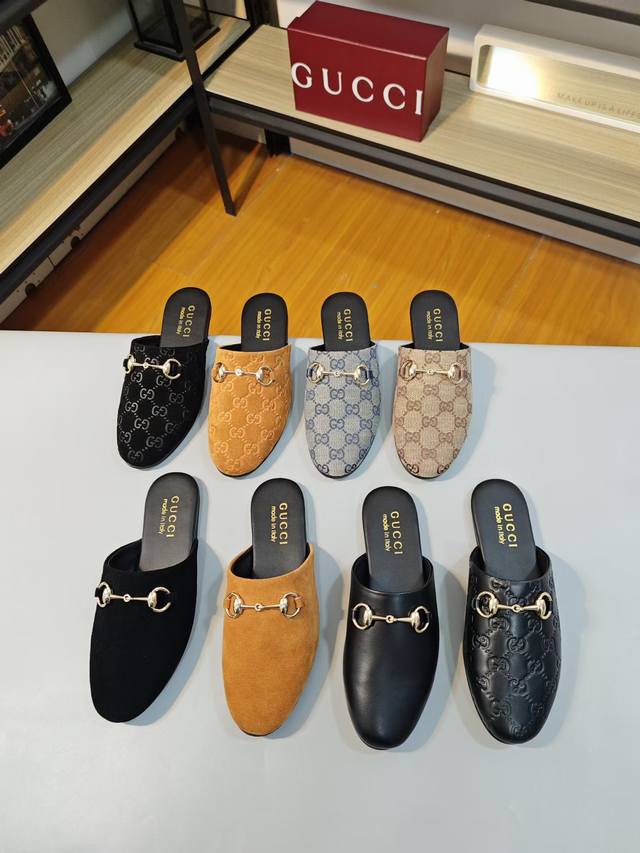 工厂p价 女装女鞋 运动原单 2026早春新配色Gucci 古驰princetown经典款拖鞋系列 双G牛皮压印穆勒鞋马衔扣平底半拖鞋 作为设计传承的杰出代表，