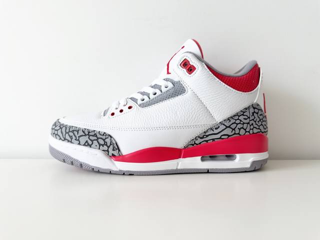 Jordan Air Jordan 3 Retro Fire Red 潮流 中帮 复古篮球鞋 男女同款 火焰红白 复刻版 36-47