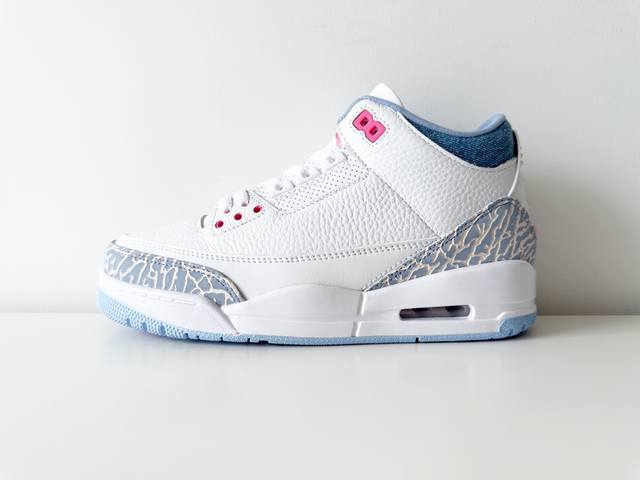 Jordan Air Jordan 3 Retro 舒适百搭 耐磨 中帮 篮球鞋 白蓝色36-47