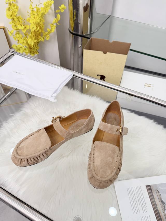 工厂p价 女装女鞋 运动原单高品质出厂 小众潮牌 The Ro*2026春夏新款简易一字扣带圆头平底鞋玛丽珍单鞋奶奶鞋！简易复古中性风！ 非常舒服的平底鞋，极简