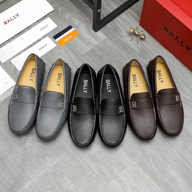 调工厂p价 商品商标：Bally 巴利 休闲套脚男鞋 正码码数: 38-46 45.46定做不退换 商品材料：精选荔纹牛皮鞋面 羊皮内里 原版橡胶大底