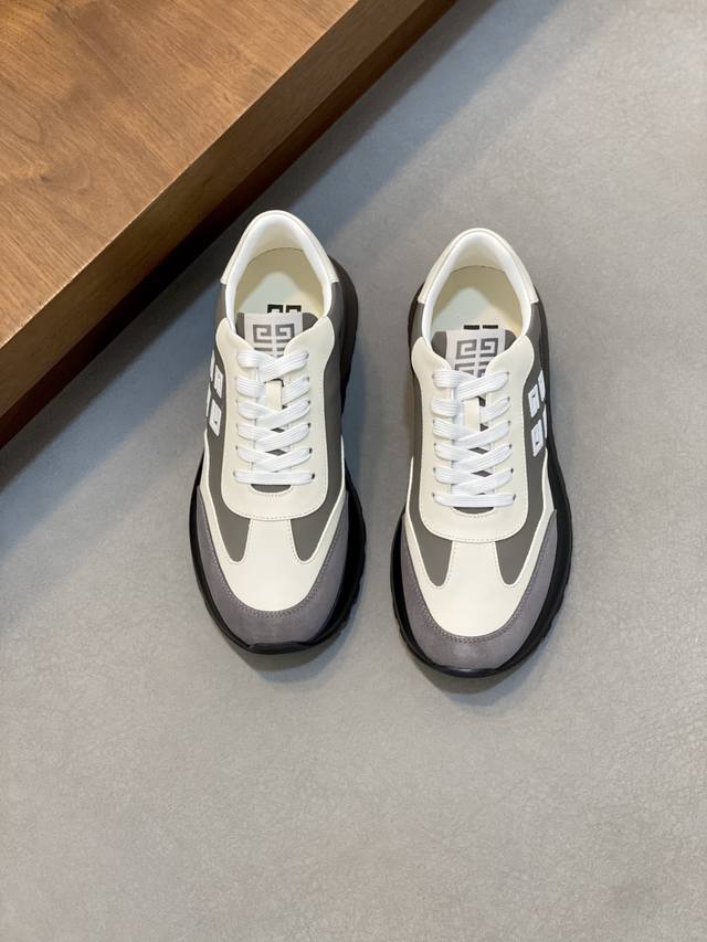 Givenchy纪梵希“海报款”低帮休闲运动鞋 系带款多色到货 早于国内Z柜上架 这款轻便板鞋款臻选进口柔软小牛皮拼色搭配，整双鞋子线条顺滑通畅，视角有眼前一亮