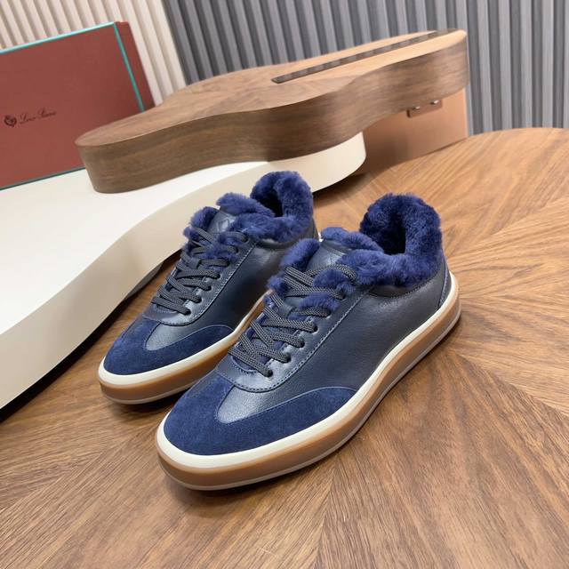 Loro piana 诺优翩雅 经典款休闲羊毛鞋，男士系带休闲鞋运动鞋，高品质轻便舒适面料，户外休闲均可，配色年轻又有活力，搭配运动装或休闲西装都超赞！ 码数：