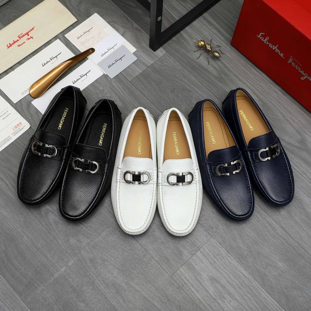 商品商标：Ferragamo 菲拉格慕 ] 休闲套脚男鞋 正码码数: 38-44 商品材料：精选荔纹牛皮鞋面 羊皮内里 原版橡胶大底
