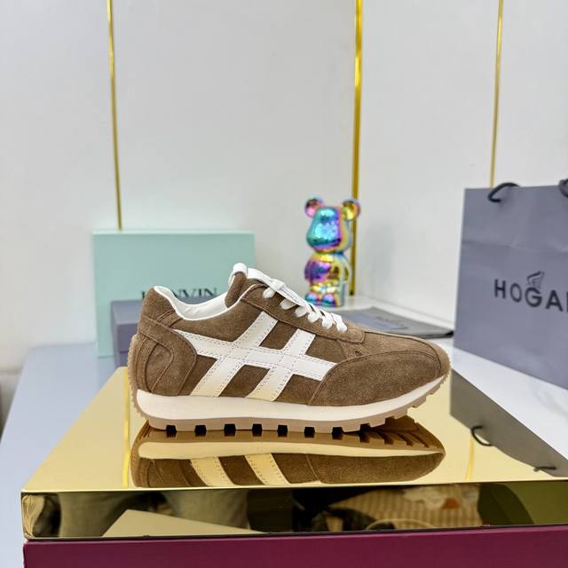 Hogan 霍根 2025新款转图必爆 H-Stripes系列情侣款厚底老爹鞋飞艇鞋休闲运动鞋。 顶级版本原版购入开发做货 此款H-Stripes系列运动鞋采用
