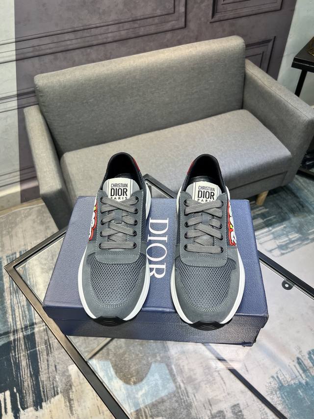 Dior 爆款男鞋，进口网纱拼接材料，真是内里 原厂特供原版底，38-45 45订做不退换