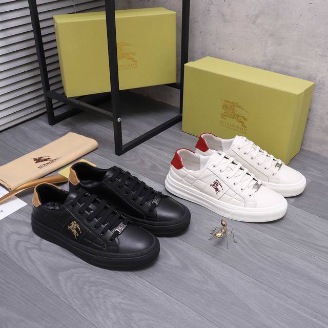 商品商标：Burberry 巴宝莉 休闲鞋 正码码数: 38-44 商品材料：精选牛皮压纹鞋面 猪皮内里 橡胶大底
